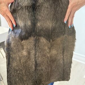 Dolce & Gabbana Brown Fur Knee Length Skirt